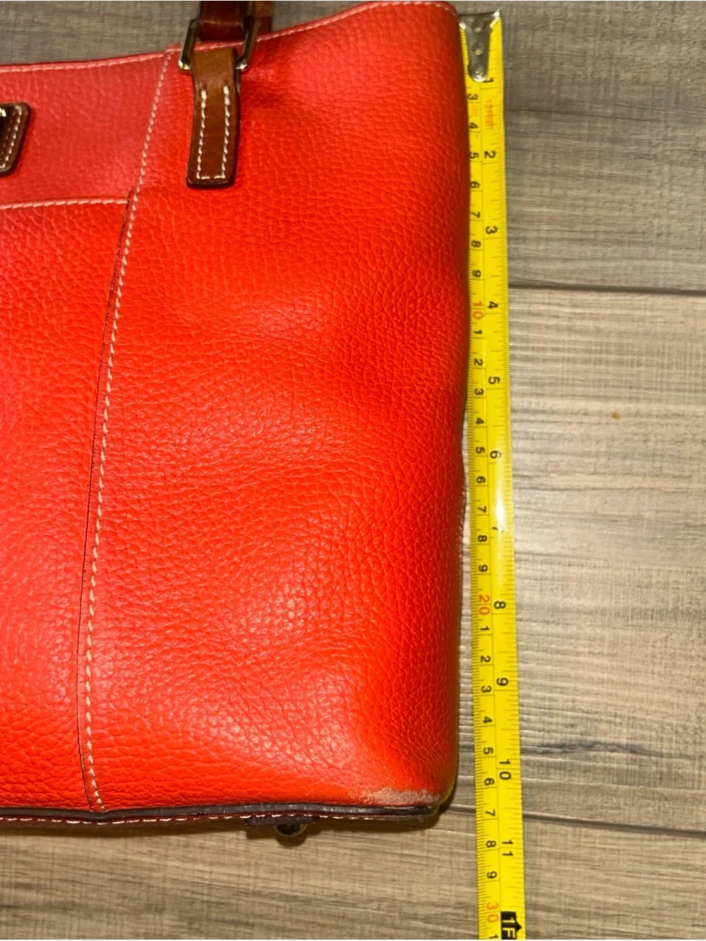 Dooney & Bourke Lexington Pebble Leather Shoulder Bag Purse Orange Small Vintage
